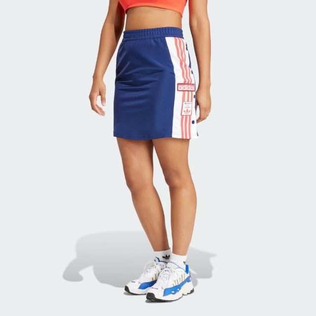 【adidas 愛迪達】運動短裙 女款 排扣 三葉草 亞規 ADIBRK SKIRT 藍 IU2469