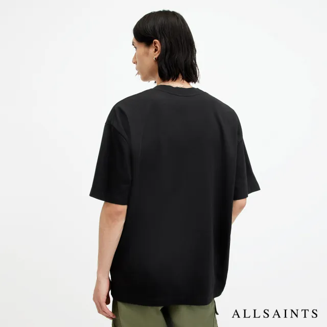 【ALLSAINTS】SLANTED 純棉寬鬆LOGO短袖T恤 M025PA(寬鬆版型)