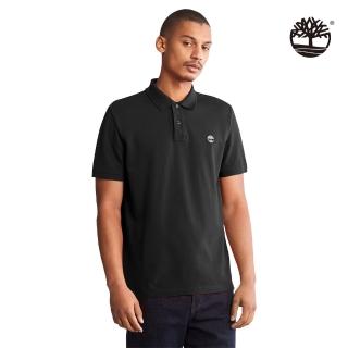 【Timberland 官方旗艦】男款黑色休閒短袖Polo衫(A62T5001)
