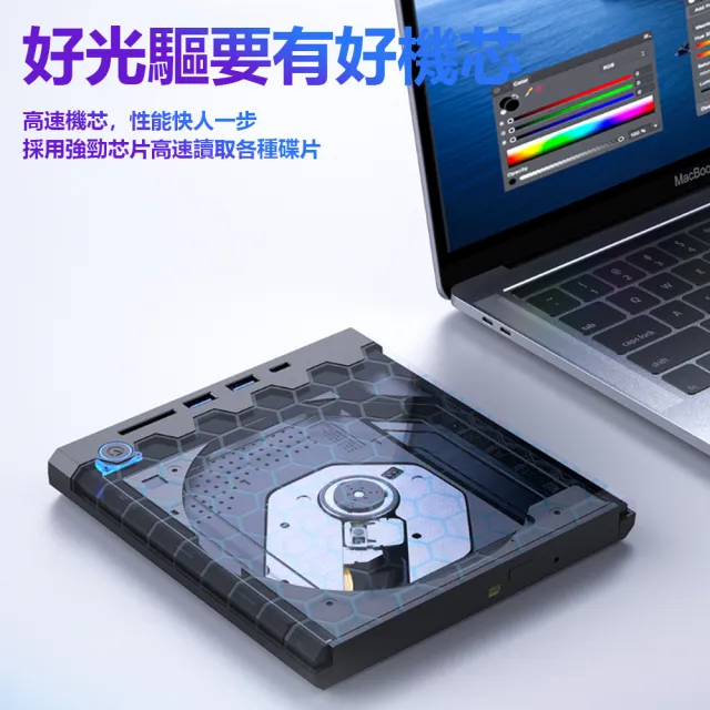 【Nil】USB3.0+Type-C插卡擴展式光驅盒 外接式CD/DVD/VCD/BD讀取燒錄機(光碟機 刻錄機)