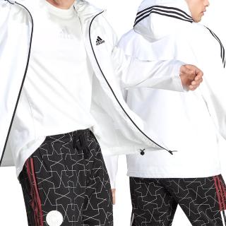 【adidas 愛迪達】ESSENTIALS 男款 白色 運動外套 風衣外套 亞規 外套 IB0382