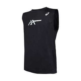 【asics 亞瑟士】男運動背心-臺灣製 吸濕排汗 運動 訓練上衣 休閒 黑(2031E814-001)