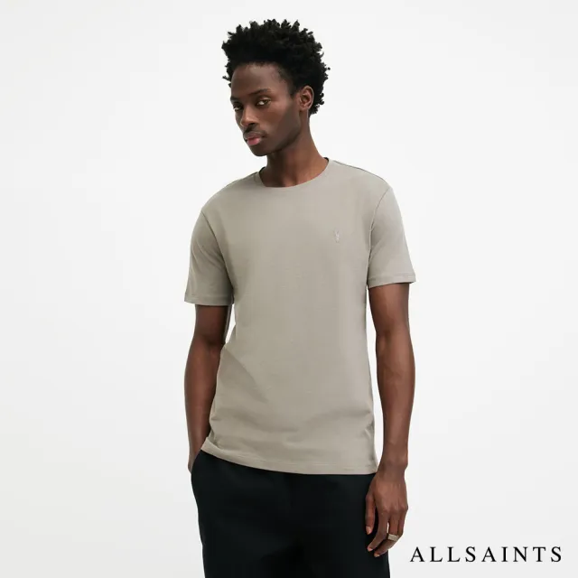 【ALLSAINTS】BRACE 柔軟厚實公羊頭骨短袖T恤-灰 MD131G(修身版型)