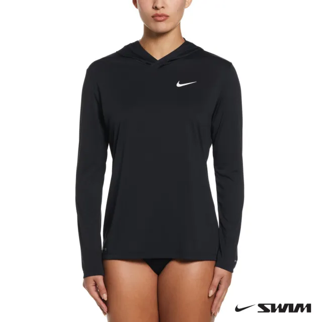 【NIKE 耐吉】SWIM 上衣 女 長袖上衣 長袖防曬衣 女泳裝 運動 黑 NESSD351-001