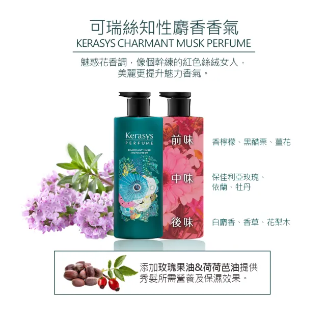 【KeraSys 可瑞絲】精緻香氛洗髮精洗髮精600ml(知性麝香/華麗琥珀/魅力雛菊)