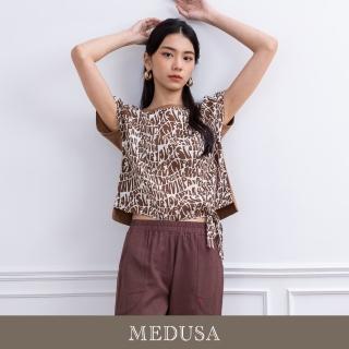 【MEDUSA 曼度莎】現貨-臺灣製 涼感泡泡字母拼接休閒上衣（M-2L）｜女上衣 女短袖上衣(301-50701)