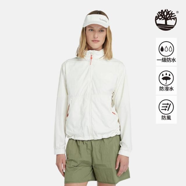 【Timberland 官方旗艦】女款復古白抗UV風衣外套(A5PEJCM9)