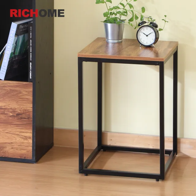 【RICHOME】極簡風尚40CM小茶几 可調式腳墊(邊桌/客廳桌/玄關桌/電話架)