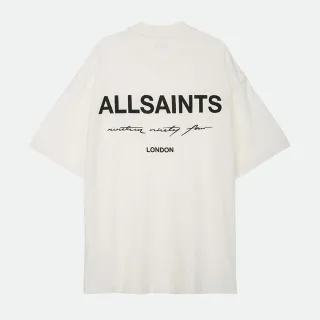 【ALLSAINTS】SCRIPT 純棉寬鬆LOGO短袖T恤-白 M045PA(30周年亞洲典藏款)