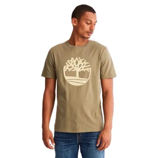 【Timberland】男款灰綠色圓領休閒T恤(A6281590)