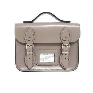 【The Leather Satchel Co.】8.5吋 英國手工牛皮劍橋包 手提包 肩背包 斜背包 側肩包 兩用包(現代灰)