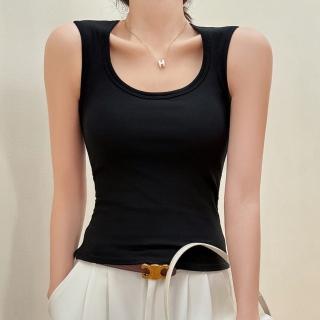 【巴黎精品】現貨+預購 無袖T恤打底衫(純棉附胸墊舒適透氣女上衣5色a1eg29)