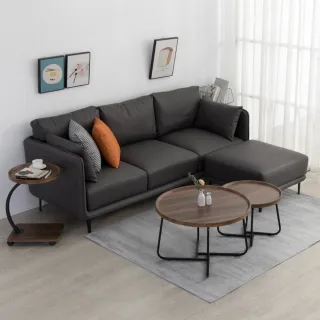 【IDEA】貝森極簡主義簡約舒適布質沙發(附腳椅+抱枕)