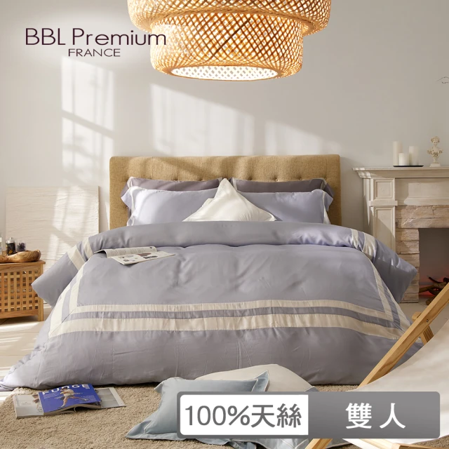 BBL Premium 100%天絲印花床包被套組-永恆之約-迷霧紫(雙人)