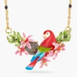 【Les Nereides】叢林樂園-綠翅金剛鸚鵡與洋紫荊項鍊