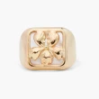 【Les Nereides】淡金鳶尾-金色鳶尾花與珍珠母貝戒指