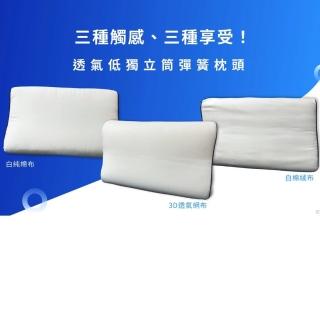 【富鬱床墊】低透氣獨立筒彈簧枕頭三種表布可選擇(中鋼鍍鋅鋼線66獨立筒彈簧-臺灣)