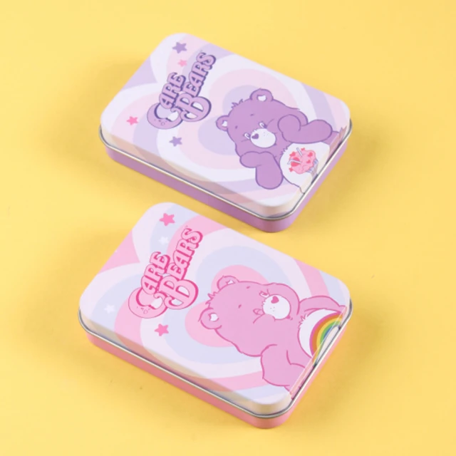 【Care Bears】彩虹熊 彩色小鐵盒(文具 迴紋針小物收納)