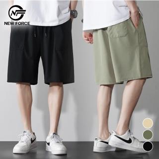 【NEW FORCE】冰絲寬鬆垂感雙口袋短褲-3色可選(短褲/運動褲/機能褲/休閒褲/男下著/籃球褲/慢跑褲)