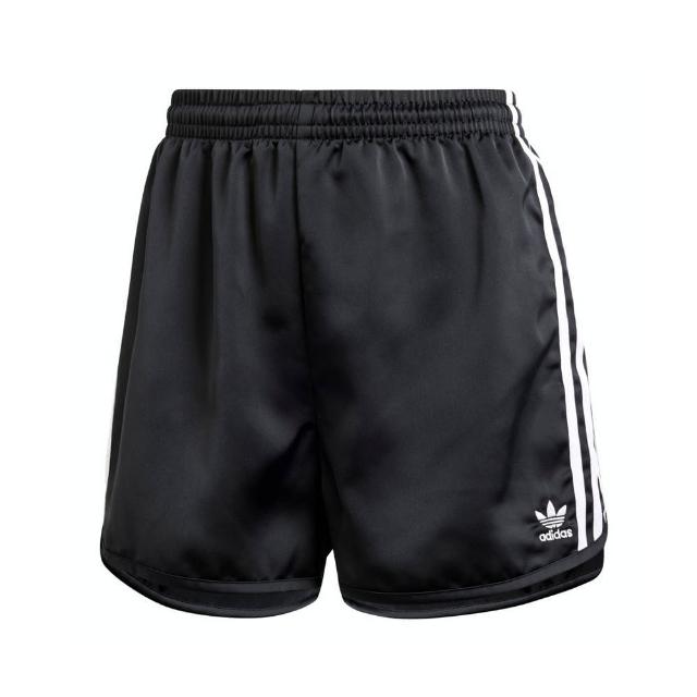 【adidas 愛迪達】Sprint Shorts 女 短褲 運動 休閒 復古 三葉草 寬鬆 ☆布 黑白(IU2528)