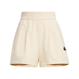 【adidas 愛迪達】Tech WV Shorts 女 短褲 運動 休閒 尼龍 寬鬆 日常 舒適 米黃(IM8829)