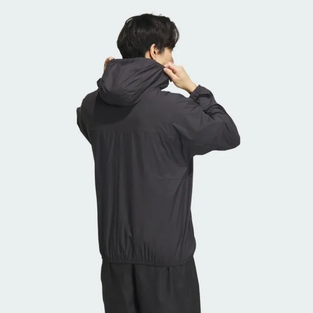 【adidas 愛迪達】TH LW WV JKT 男 連帽 外套 運動 訓練 休閒 輕便 透氣 防曬 薄外套 黑(IT3940)