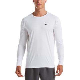 【NIKE 耐吉】SWIM 防曬衣 男性 長袖上衣 白 NESSA587-100