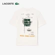【LACOSTE】男裝-背面漆皮網眼布短袖T恤(白色)