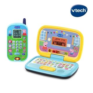 【Vtech】粉紅豬小妹-互動學習2入組(小筆電+手機)