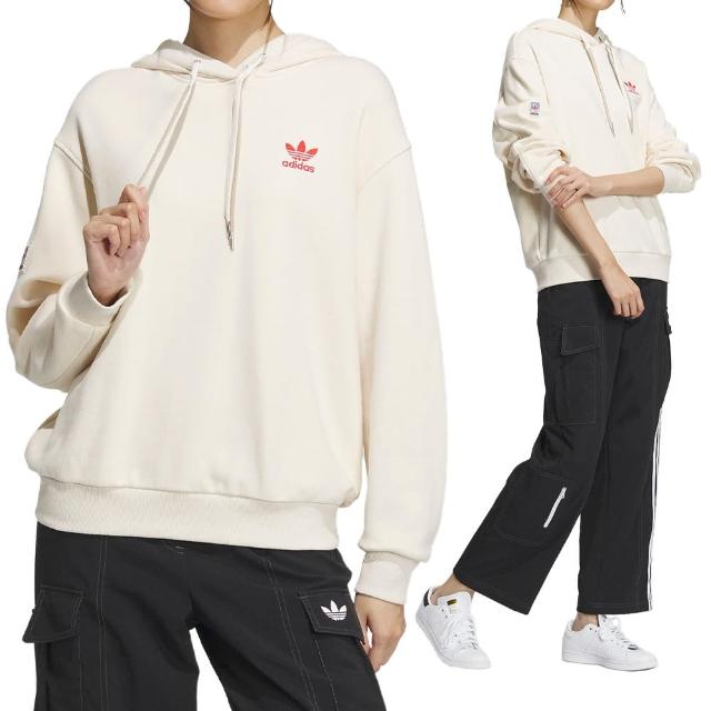 【adidas 愛迪達】WS Hoody W N 女款 米色 運動 休閒 連帽 上衣 長袖 IW9414