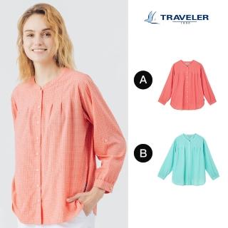 【TRAVELER 旅行者】24SS女款涼感吸排抗UV可捲收七分袖襯衫 241TR714(涼感/消臭/吸濕排汗/抗UV/襯衫)