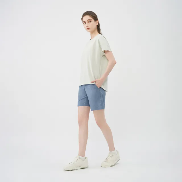 【GIORDANO 佐丹奴】女裝彈力冰冰短褲(21 沿海藍)