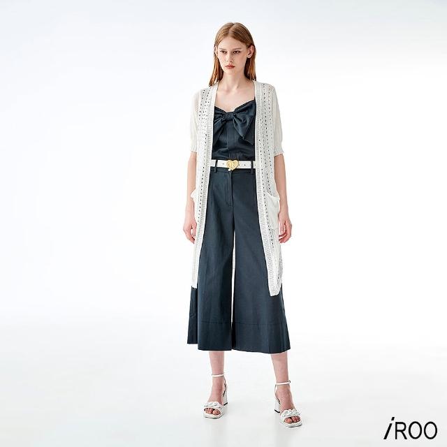 【iROO】編簍空織目針織外套