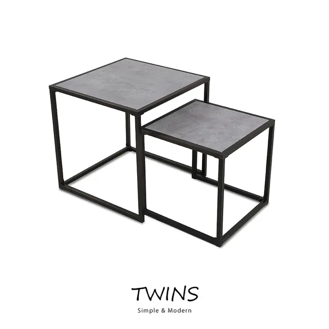【obis】Twins時尚大小方桌2件組(DIY自行組裝)