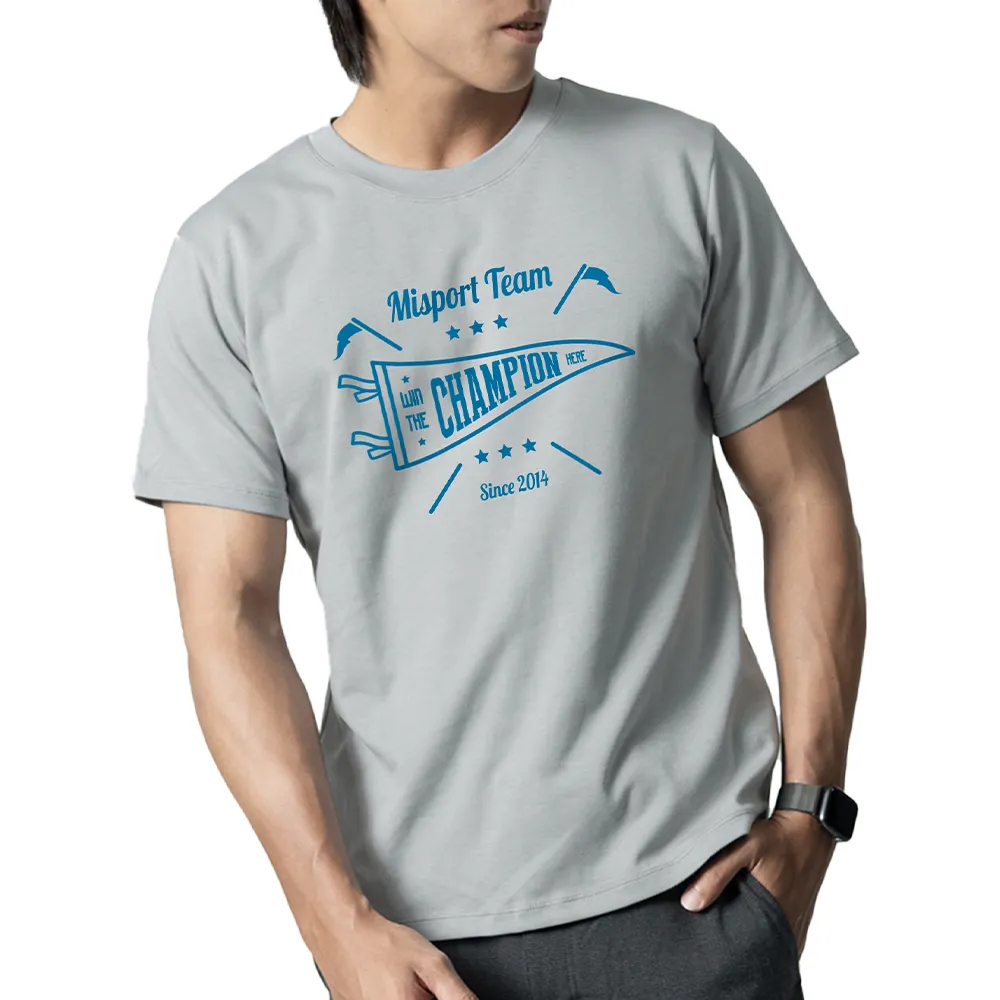 【MISPORT 運動迷】台灣製 運動上衣 T恤-運動迷之旗(MIT立體機能棉衣 排汗衣)