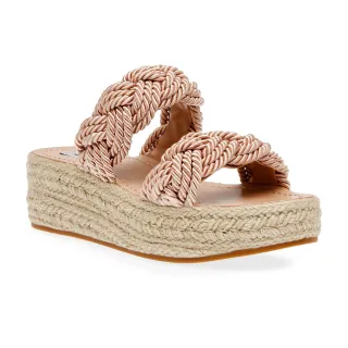 【steve madden】OLSEN 雙帶三股辮厚底拖鞋(粉膚色)