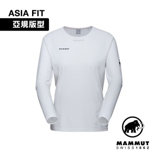 【Mammut 長毛象官方直營】Aenergy FL Longsleeve AF W 輕量抗菌長袖排汗衣 白色 女款 #1016-01360