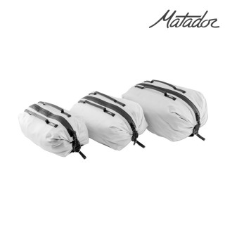 【Matador 鬥牛士】Gear Cube Set 防水桶形壓縮收納包『3件組』北極白(旅分裝 防水 盥洗用品 補充瓶)