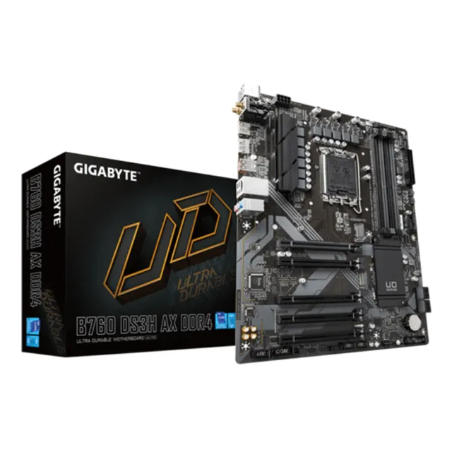 【GIGABYTE 技嘉】組合套餐(技嘉 B760 DS3H AX DDR4+美光DDR4 3200/8G+美光P3 Plus 2TB SSD)