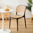 【樂嫚妮】韓系塑膠編織椅 仿藤編織休閒椅(餐椅)
