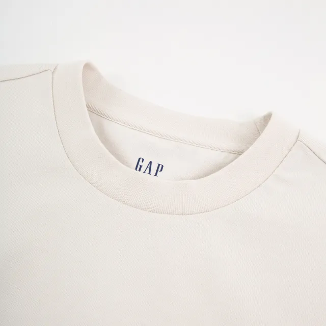 【GAP】男裝 Logo純棉印花圓領短袖T恤-米色(885839)