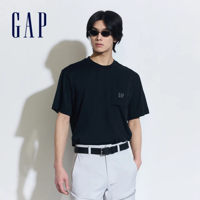 GAP 女裝 Logo印花圓領針織毛衣-白色(891639)