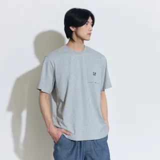 【GAP】男裝 Logo純棉圓領短袖T恤-灰色(460846)