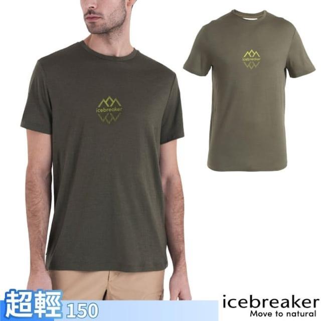 【Icebreaker】男 100%美麗諾羊毛 Tech Lite III 圓領短袖上衣_山峰破冰-150.T恤(IB0A56WP-069 橄欖綠)