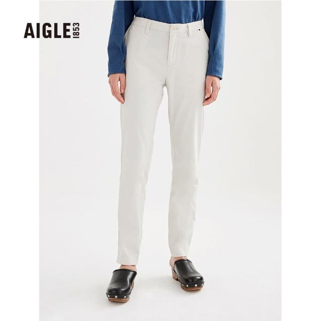 【AIGLE】女抗UV快乾彈性長褲AG-3P225A138 淺卡其(女長褲 抗UV長褲 快乾彈性長褲)