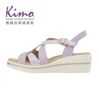 【Kimo】羅馬假期｜雙交叉修飾設計楔型涼鞋 女鞋(浪漫紫 KBDSF167079)