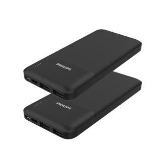 【Philips 飛利浦】DLP1811 10000mAh 10W雙USB 2孔輸出 行動電源(輕薄輕巧)