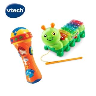 【Vtech】寶寶律動玩具1+1超值組(寶寶麥克風+音樂毛毛蟲)