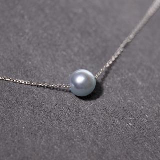 【Olivia Yao Jewellery】14K金3A級日本進口質感銀灰色真多麻AKOYA天然圓珠白金項鍊(Haute Collection)