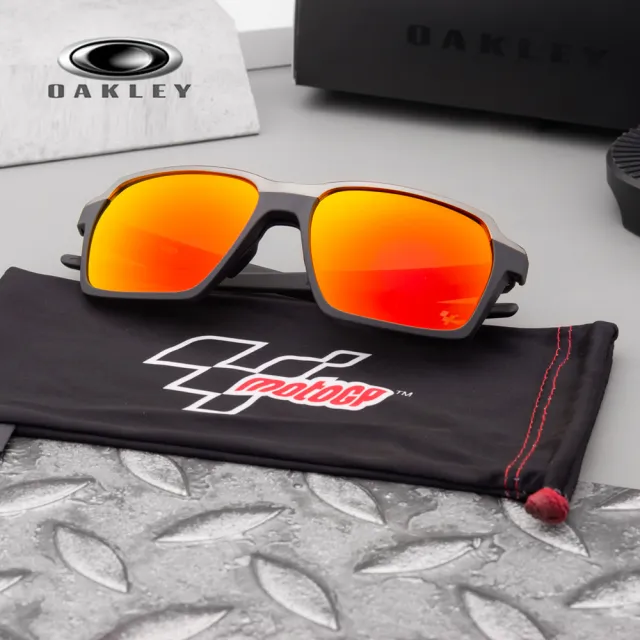 【Oakley】奧克利 Parlay MotoGP限定聯名款 時尚方框運動太陽眼鏡 OO4143 11 紅寶石水銀鍍膜鏡片 公司貨